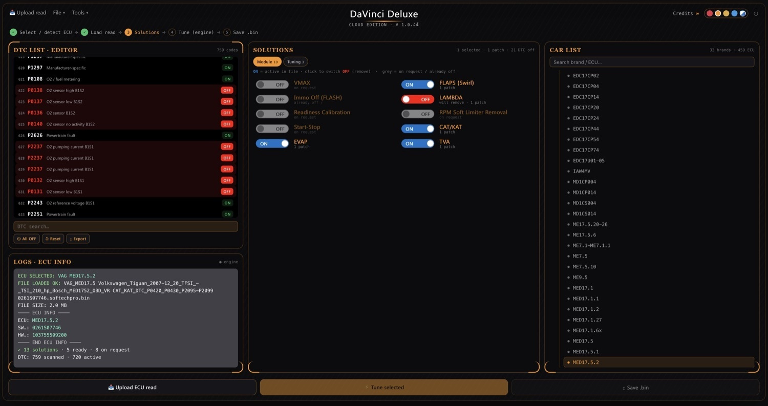 DaVinci Deluxe · Cloud Edition 1.0.44 Cloud Edition